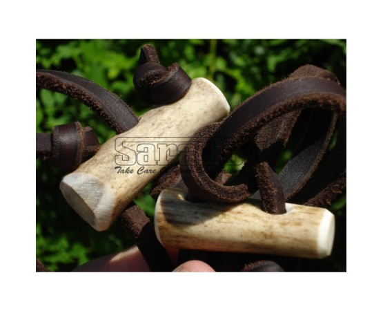 Lesa din piele rotunda pentru caini de vanatoare