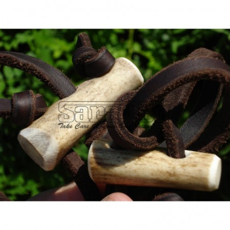 Lesa din piele rotunda pentru caini de vanatoare