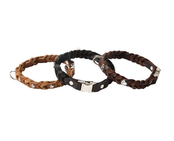 Set zgarda si lesa pentru caini , din piele naturala