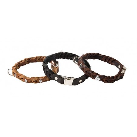 Set zgarda si lesa pentru caini , din piele naturala