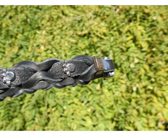 Set zgarda si lesa pentru caini , din piele naturala