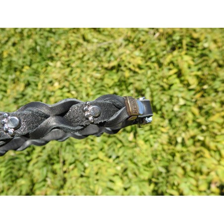 Set zgarda si lesa pentru caini , din piele naturala