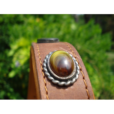 Zgardă de lux pentru caini , din piele naturala si chihlimbar