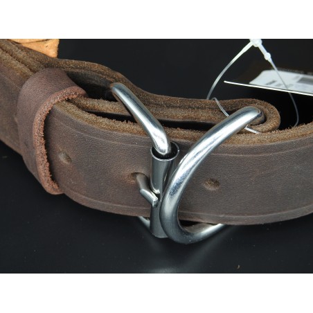 Zgarda lata pentru caini , din piele naturala fett si captusita cu piele moale 