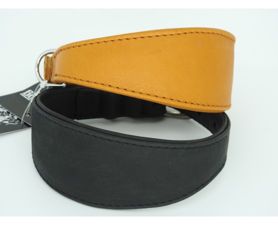 Zgardă de lux din piele nappa , pentru caini de tip Ogar ( Greyhound )