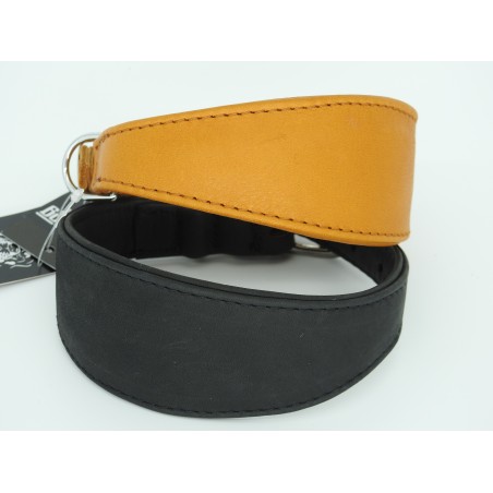 Zgardă de lux din piele nappa , pentru caini de tip Ogar ( Greyhound )