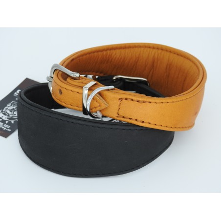 Zgardă de lux din piele nappa , pentru caini de tip Ogar ( Greyhound )