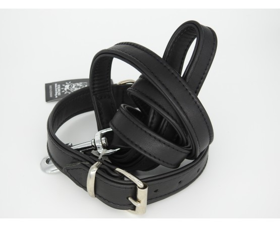 Lesă de lux pentru caini  , confectionata din piele nappa