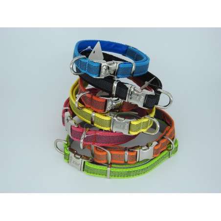 Zgarda reglabila pentru caini  , din bumbac cu insertie de cauciuc