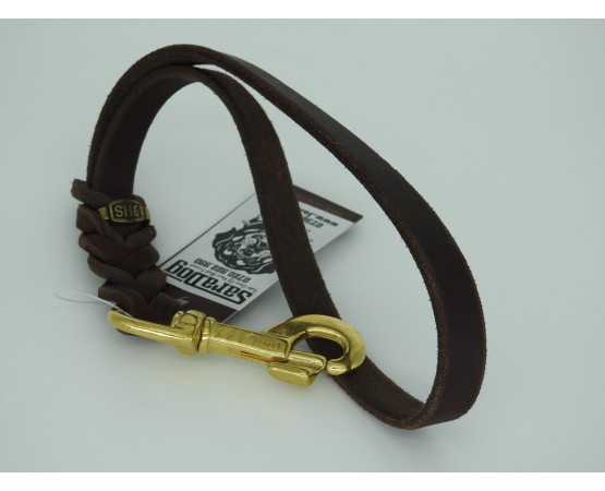 Lesă scurtă din piele pentru caini