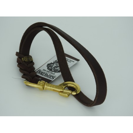 Lesă scurtă din piele pentru caini