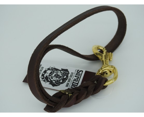 Lesă scurtă din piele pentru caini