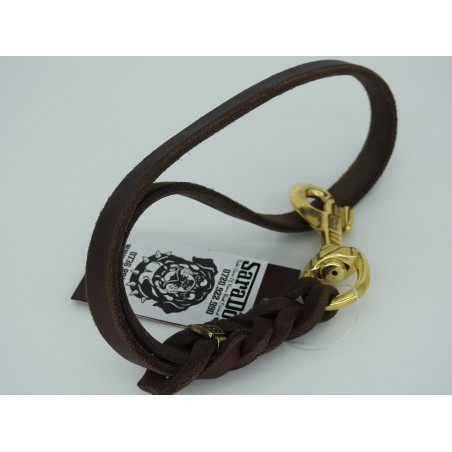 Lesă scurtă din piele pentru caini