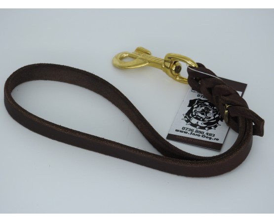 Lesă scurtă din piele pentru caini