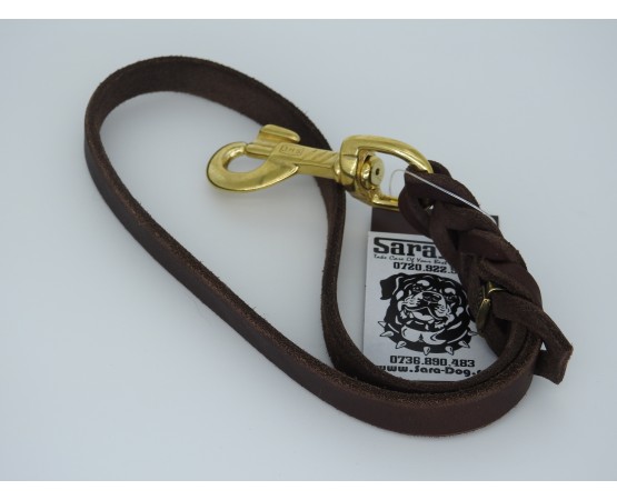 Lesă scurtă din piele pentru caini