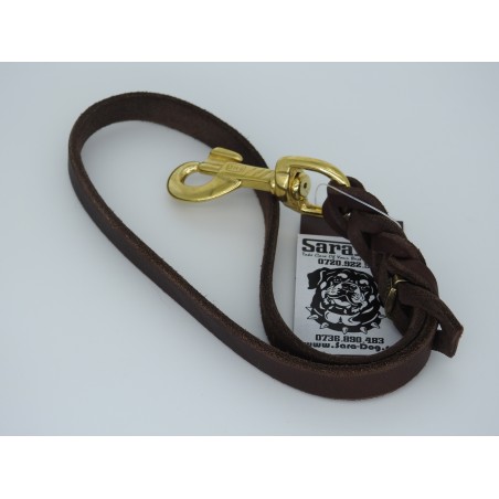 Lesă scurtă din piele pentru caini