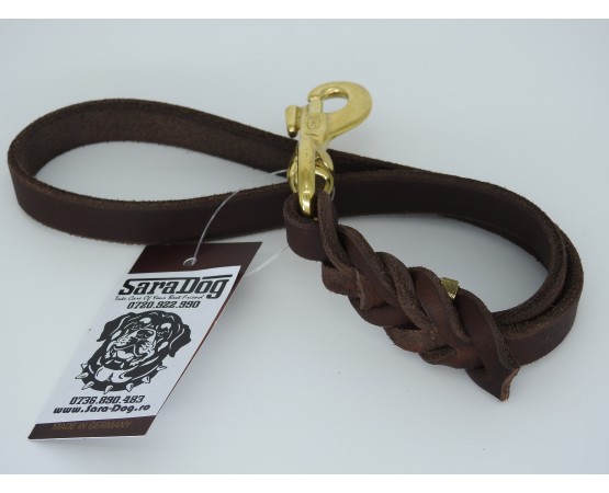 Lesă scurtă din piele pentru caini