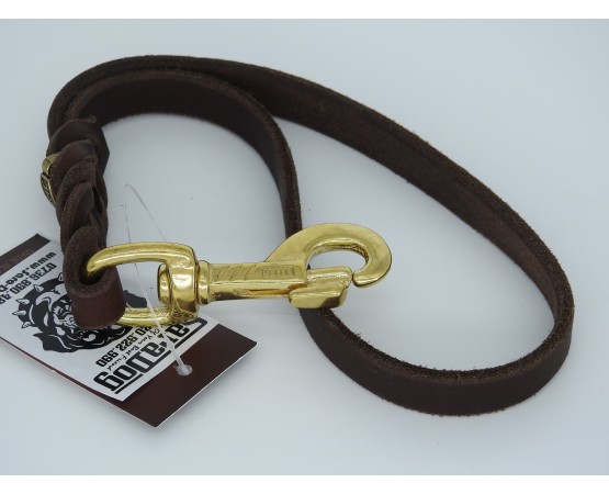 Lesă scurtă din piele pentru caini