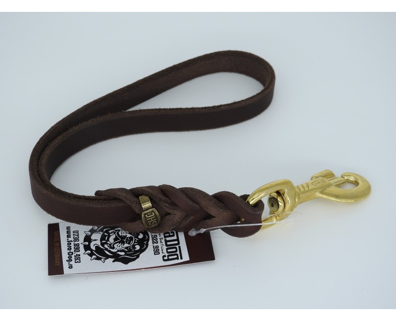 Lesă scurtă din piele pentru caini