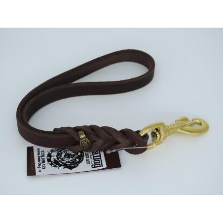 Lesă scurtă din piele pentru caini