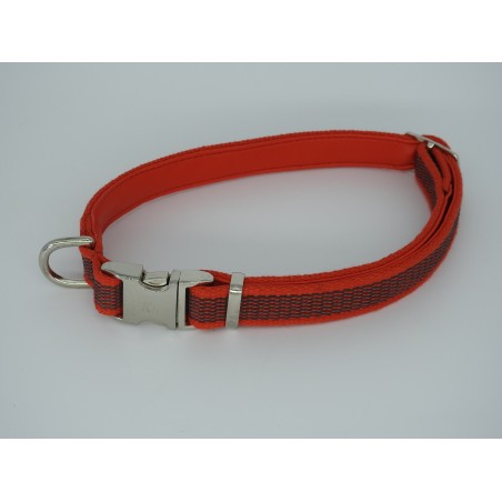 Zgarda reglabila pentru caini  , din bumbac cu insertie de cauciuc