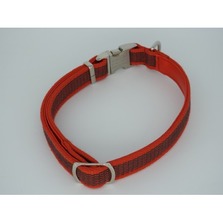 Zgarda reglabila pentru caini  , din bumbac cu insertie de cauciuc