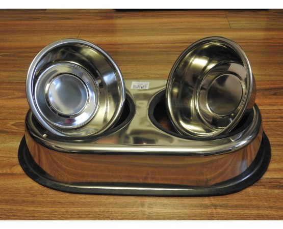 Set dublu castroane inox cu suport