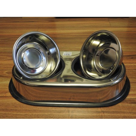 Set dublu castroane inox cu suport