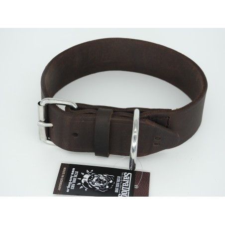 Zgarda lata pentru caini , din piele naturala fett