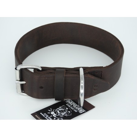 Zgarda lata pentru caini , din piele naturala fett