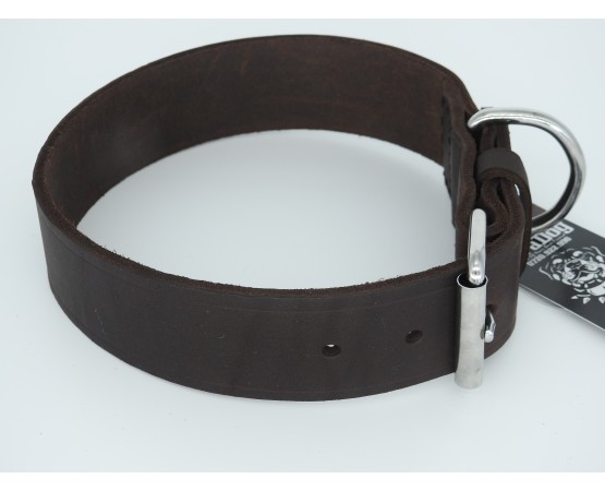 Zgarda lata pentru caini , din piele naturala fett