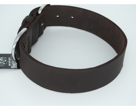 Zgarda lata pentru caini , din piele naturala fett