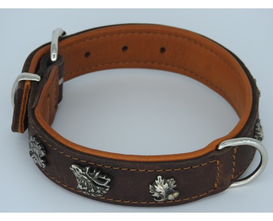 Zgarda piele lux caine