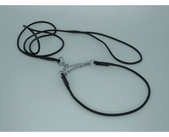 Lesa cu zgarda din piele rotunda pentru prezentare expozitii canine