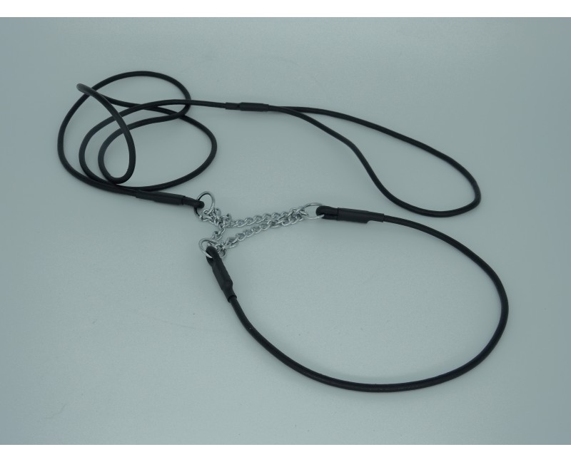 Lesa cu zgarda din piele rotunda pentru prezentare expozitii canine