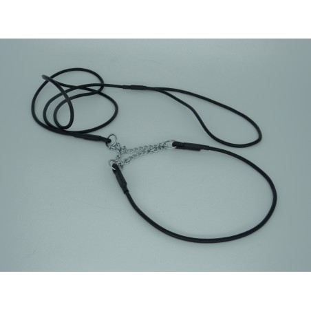 Lesa cu zgarda din piele rotunda pentru prezentare expozitii canine