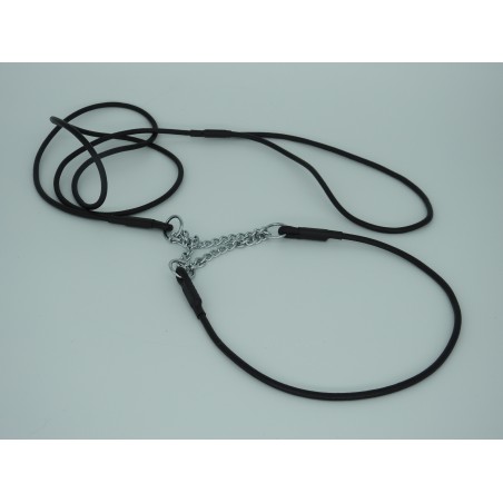 Lesa cu zgarda din piele rotunda pentru prezentare expozitii canine