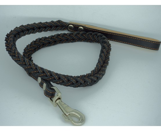 Lesa impletita din piele naturala pentru caini