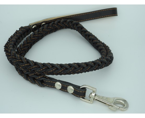 Lesa impletita din piele naturala pentru caini