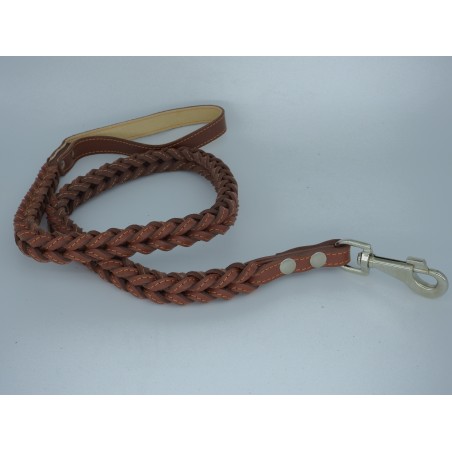 Lesa impletita din piele naturala pentru caini