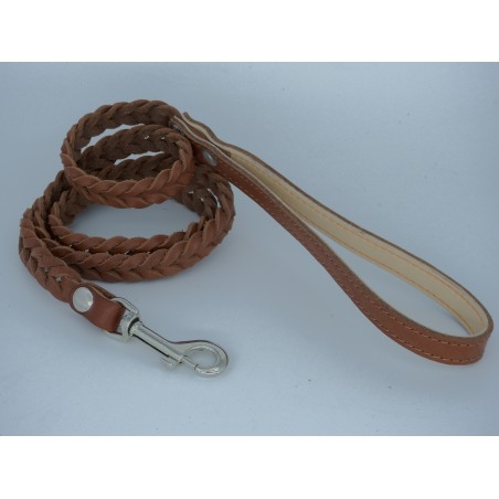 Lesa impletita din piele naturala pentru caini