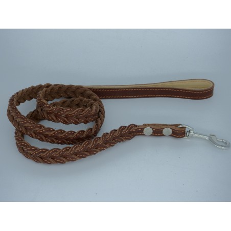 Lesa impletita din piele naturala pentru caini