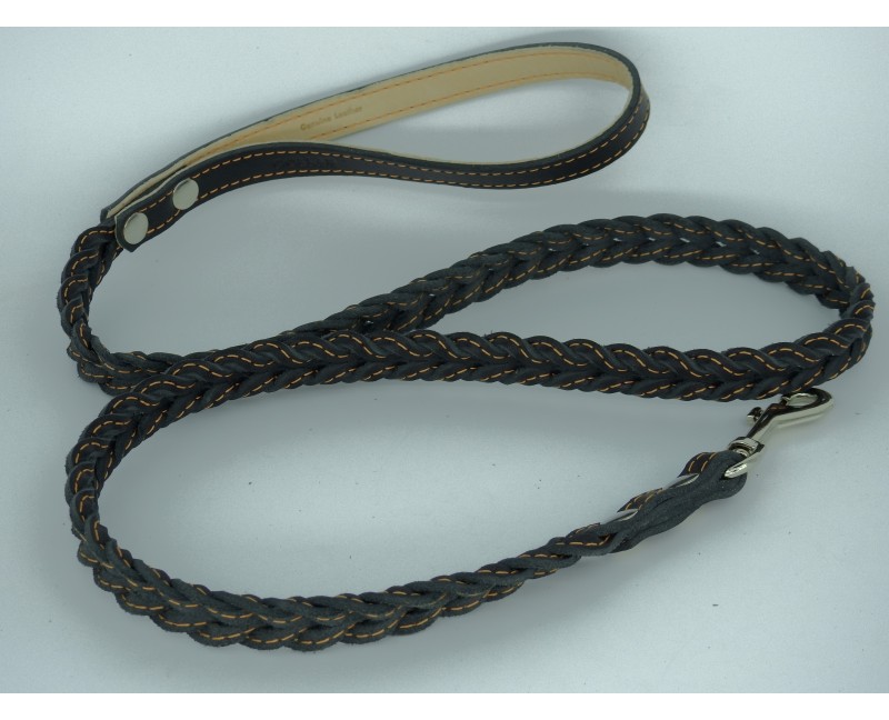 Lesa impletita din piele naturala pentru caini