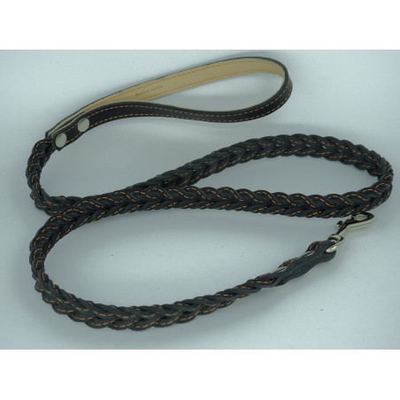 Lesa impletita din piele naturala pentru caini