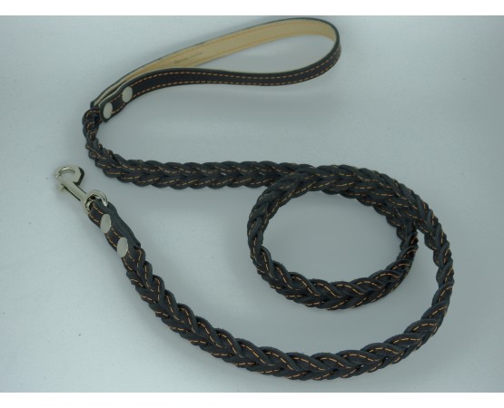 Lesa impletita din piele naturala pentru caini