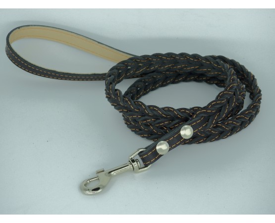 Lesa impletita din piele naturala pentru caini