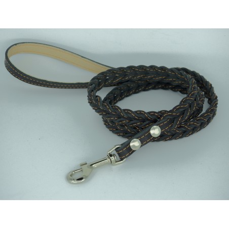 Lesa impletita din piele naturala pentru caini