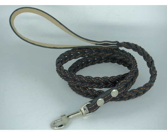 Lesa impletita din piele naturala pentru caini