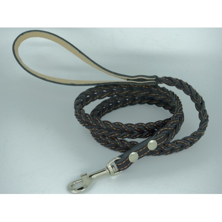 Lesa impletita din piele naturala pentru caini