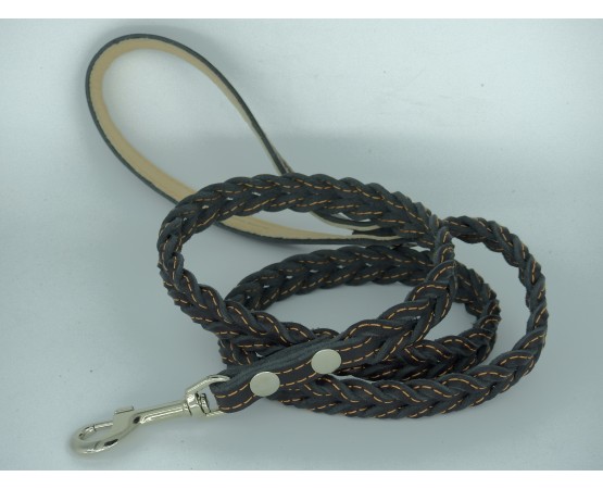 Lesa impletita din piele naturala pentru caini